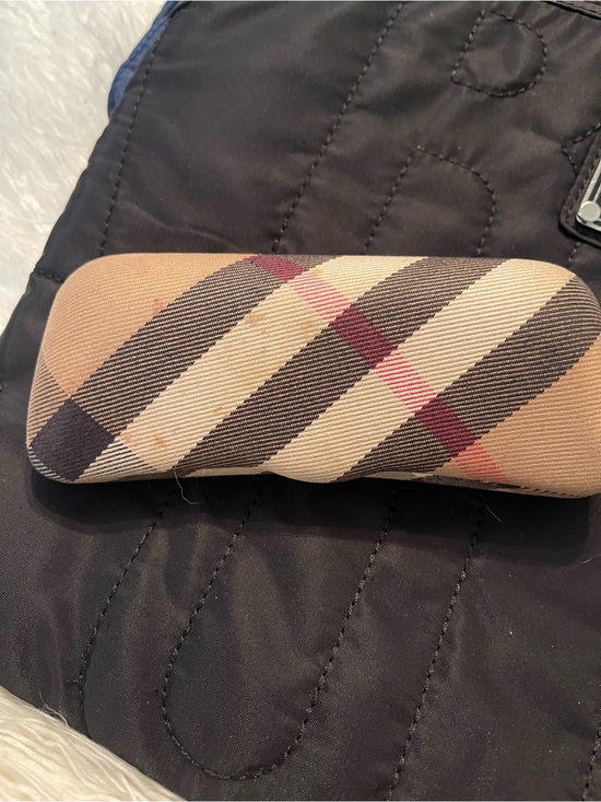 Burberry Accessories - Burberry Tan and Brown Plaid Eyeglass Case with Red Accent